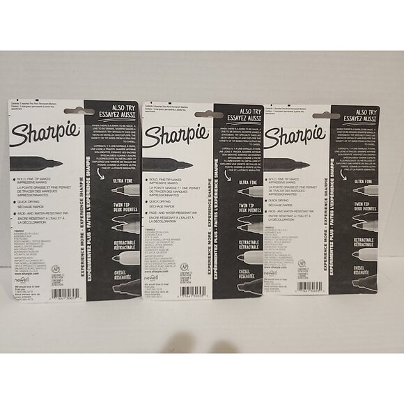 15 pack SHARPIE Permanent Markers Fine Point Black Red Green Blue color set lot - Picture 3 of 3